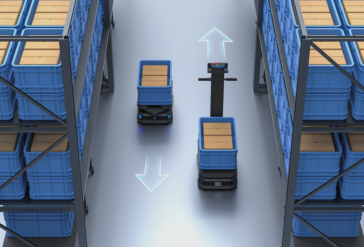 PUDU T600 Series - Narrow Aisle Intelligent Traffic Strategy