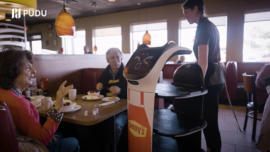 BellaBot serving at Denny's in Canada